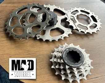 3 Stackable Bicycle Cassette Sprocket Coasters with Base and Top.