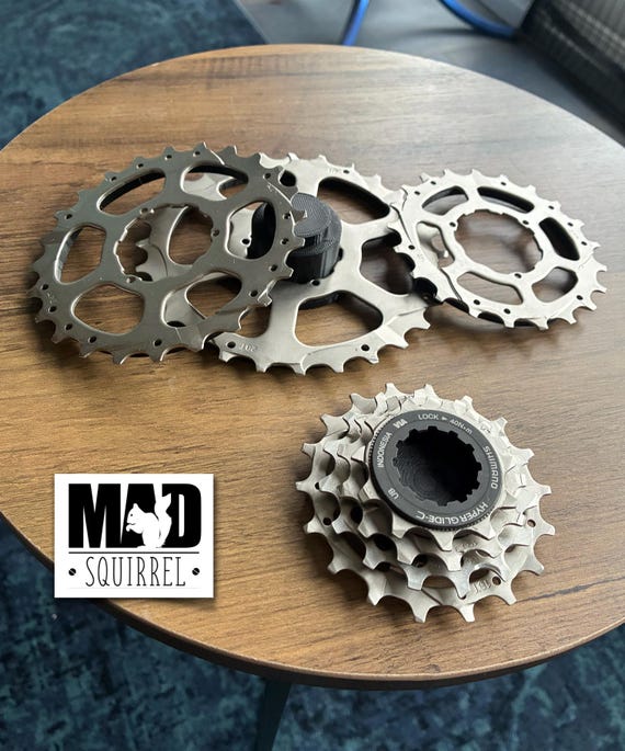 3 Stackable Bicycle Cassette Sprocket Coasters with Base and Top.