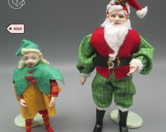 Doll for miniature dollhouse in 1/12 scale - posable | Material: porcelain and resin
