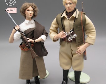 Doll for miniature dollhouse in 1/12 scale - posable | Material: porcelain and resin