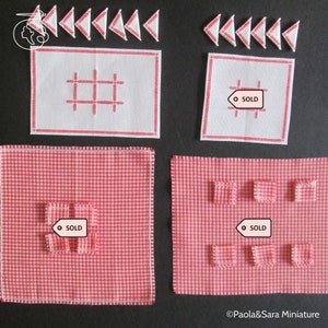 Nappes miniatures pour maison de poupées à l'échelle 1/12 Ensemble avec serviettes Coton image 1