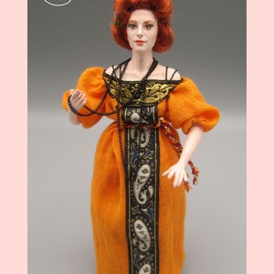 Doll for miniature dollhouse in 1/12 scale posable Material: porcelain and resin image 6