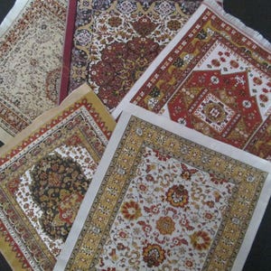 Miniature carpets for 1/12 scale dollhouse - Material fabric | Measure: 19x22cm