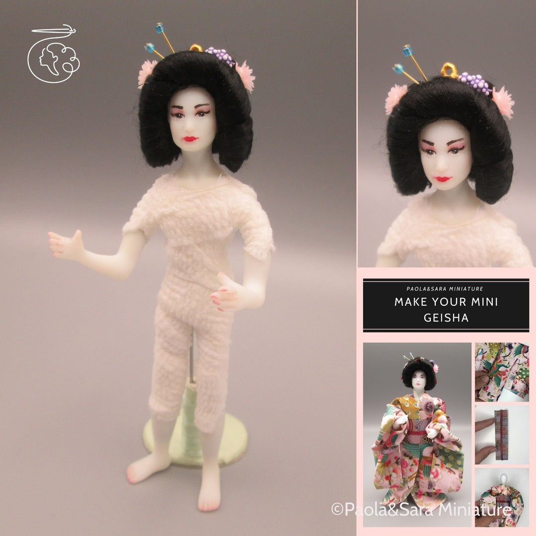 Undressed Geisha Doll for Miniature Dollhouse in 1/12 Scale - Posable ...