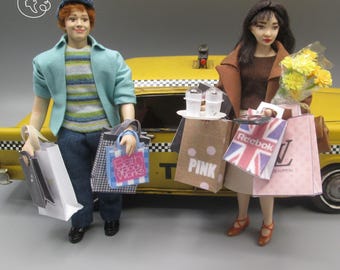 Doll for miniature dollhouse in 1/12 scale - posable | Material: porcelain and resin