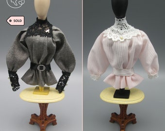 Miniature shirts for dollhouse and roombox in 1/12 scale | Stand included