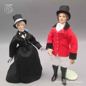 Doll for miniature dollhouse in 1/12 scale - posable | Material: porcelain and resin