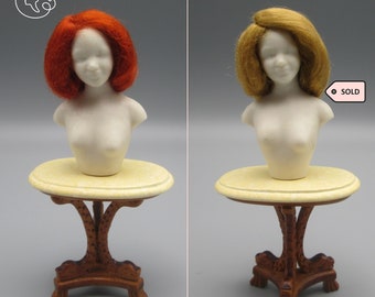 Wigs for miniature doll, heidi ott and dollhouse in 1/12 scale | Material: viscose