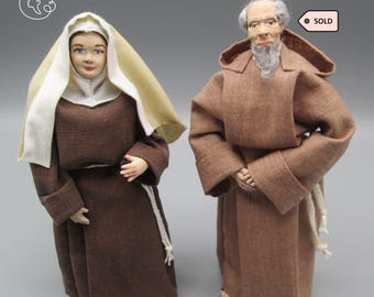 Muñecas en miniatura para casa de muñecas a escala 1/12 - Articuladas | Material: Porcelana y resina