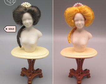 Wigs for miniature doll, heidi ott and dollhouse in 1/12 scale | Material: viscose