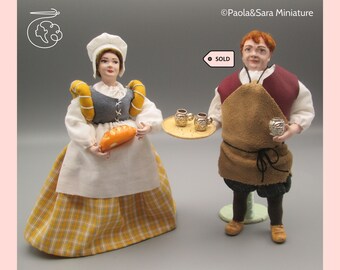 Doll for miniature dollhouse in 1/12 scale | Tudor couple
