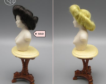 Wigs for miniature doll, heidi ott and dollhouse in 1/12 scale | Material: viscose