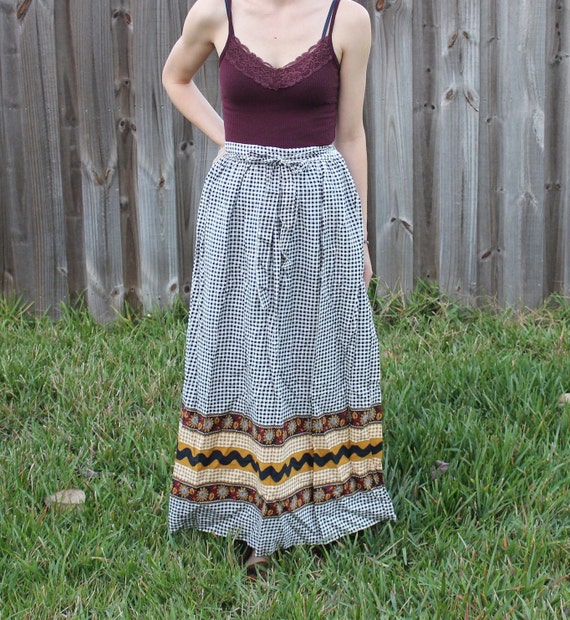 Vintage Cottagecore Checkered Skirt - image 1