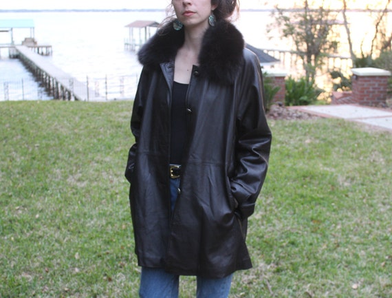 Leather and Fur Coat by Marvin Richards 