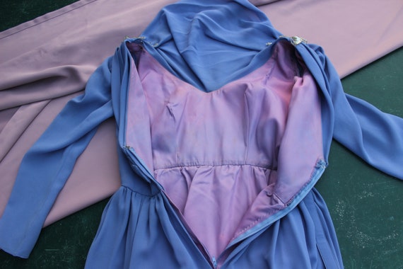 Vintage 1980s Blue and Purple Dress - image 7