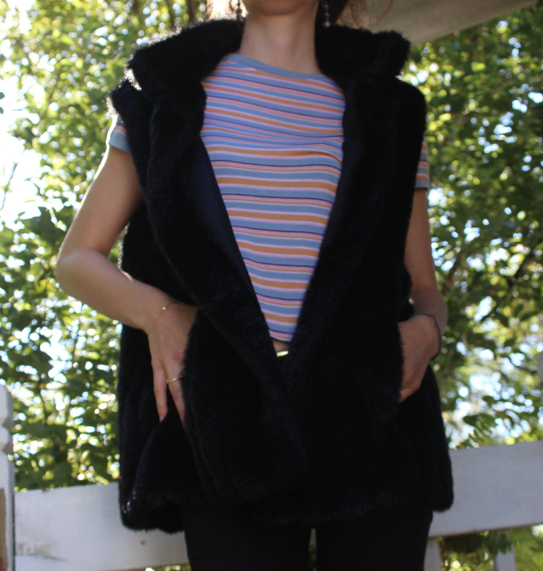 Donna salyers faux fur vest 2025