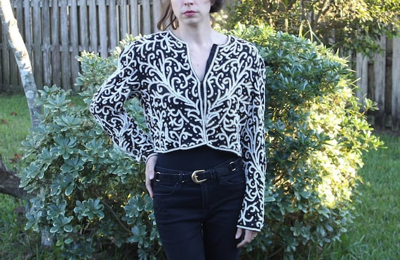 Beaded Cardigan by Laurence Kazar of 