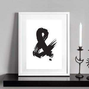 Black Ampersand. Printable and decorative wall art. Instant Download for 3 High Resolution JPEG files.