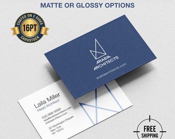 Custom Business Cards | 16pt Cardstock, Matte or Glossy Finish