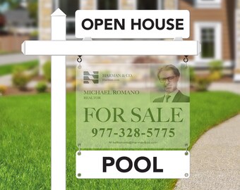 Custom Real Estate Rider Sign, 24x6, Double Sided PVC