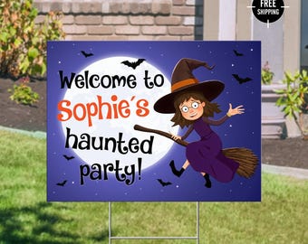 Custom Halloween Yard Sign, Welcome Art Decoration (24x18, 4mm Coroplast)
