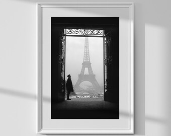 Eiffel Tower Vintage Photography Print, Paris Wall Art (Instant Download)
