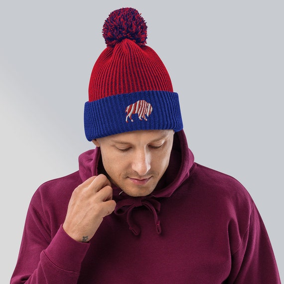 Buffalo Bills Zubaz Pom-Pom Beanie Winter Knit Hat