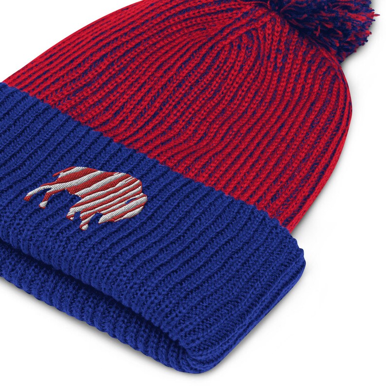 Buffalo Bills Zubaz Pompom Beanie Winter Knit Hat Etsy