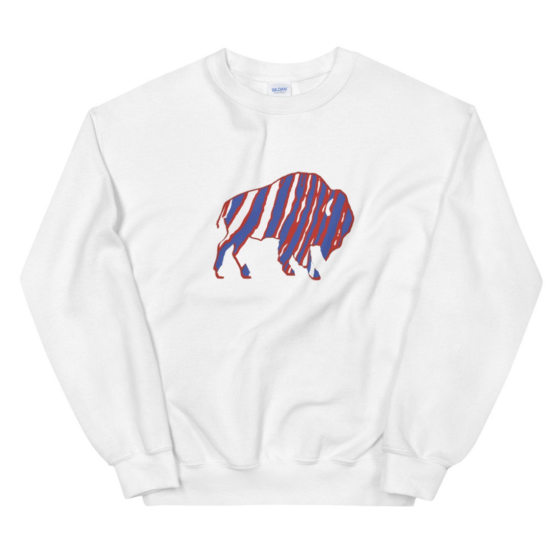 Buffalo Bills Zubaz Red and Blue Print Unisex Crewneck Fleece Etsy