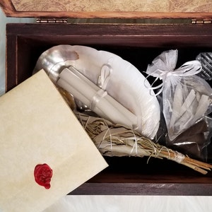 Clearing/Cleansing Magic, Ritual Box, Wooden Box, Magic Box, Ritual Kit, Spellwork, Witches Box, Wooden Box, Ritual Tools, Ritual Candle