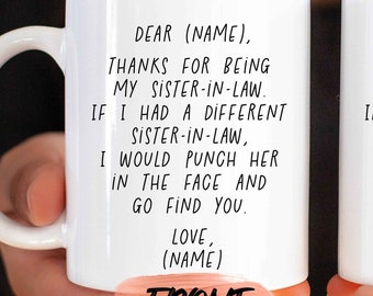 Gift For Sister In Law, Thank You Sister In Law Mug For Sister In Wedding, Sister In Law Gift, Bridal Shower Gift For Sister In Law