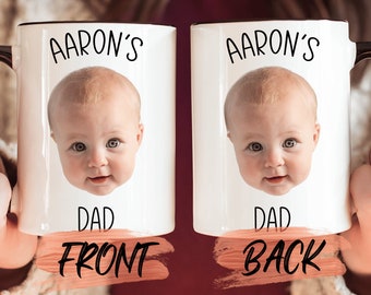 Custom Baby Face Photo Mug, Personalized Baby Photo Mug For Papa Father’s Day Gift, Mug With Baby Face, Baby Face Mug For Dad Birthday Gift