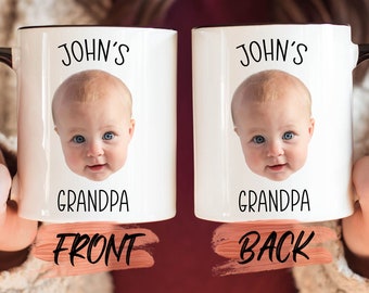 Cadeau de tasse de grand-père, tasse personnalisée de photo de visage de bébé pour l’anniversaire de grand-père, tasse à café de visage de bébé, cadeau de grand-père, tasse de visage personnalisée pour la fête des pères