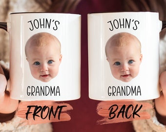 Grandma Baby Gift Mug, Personalized Baby Face Photo Mug For Grandma Birthday Gift, Baby Mug, Grandma Coffee Mug, Baby Photo Mug For Granny