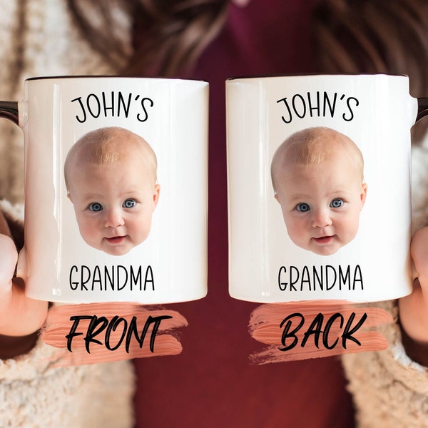 Grandma Baby Gift Mug, Personalized Baby Face Photo Mug For Grandma Birthday Gift, Baby Mug, Grandma Coffee Mug, Baby Photo Mug For Granny