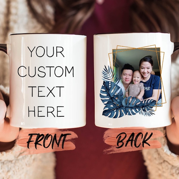 Custom Photo And Text Mug For Men And Women Birthday, Custom Mug, Personalized Photo Mug, Custom Coffee Mug, Photo Mug For Mother's Day Gift