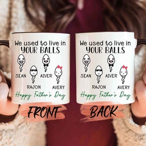 Regalo per la festa del papà, tazza "We Used To Live In Your Balls" per papà Festa del papà, regali per papà, tazza per la festa del papà, regalo divertente per papà