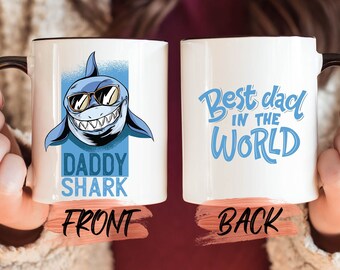 Best Dad Shark Mug, Best Dad In The World Mug For Daddy Father’s Day, Daddy Shark Mug, Daddy Shark Cup, Daddy Coffee Mug, Funny Shark Mug