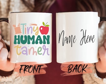 Taza "Tamador de Pequeños Humanos", Regalos para Maestras y Mamás para el Día de la Madre, Taza "Enseña a Pequeños Humanos", Taza para Maestras, Taza para Mamás, Taza de Café para Mamás y Maestras