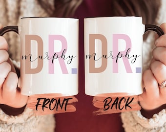 Caneca de formatura de doutorado para ela, caneca personalizada para formatura de estudantes de medicina, caneca de médico, caneca de doutorado para futuros médicos.