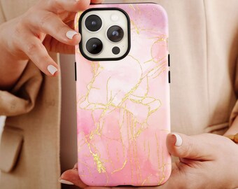 Pinkish Marble Phone Case, Marble Phone Case For Women Birthday, Geode Phone Case, Pink Phone Case, Marble Case, Aesthetic Case For Her