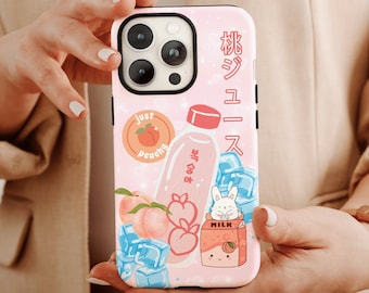Kawaii Peach Phone Case, Kawaii Phone Case For Kawaii Lover Christmas Gift, Cute Kawaii Case, Kawaii Cartoon Case, Kawaii Phone Case For Her