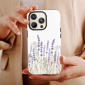 Lavender Flower Phone Case, Floral Phone Case For Women Birthday, Kawaii Phone Case, Wildflower Case, Lavender Case, Flower Phone Case