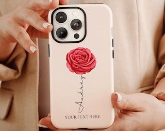 Personalized Birth Flower Phone Case, Birth Month Flower Phone Case For Women’s Birthday Gift, Flower Case, Personalized Flower Case For Her