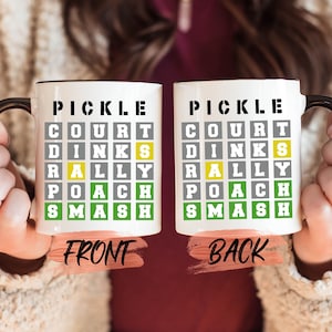 Pickleball Wordle Mug, Pickleball Lover Gifts Mug For Men & Women National Pickleball Day, Gift For Pickleball, Pickleball Mug Player Gift