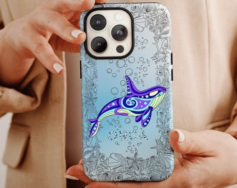 Orca Art Phone Case, Orca Phone Case For Men and Women Christmas Gift, Killer Whale Case, Whale Phone Case, Orca Whale Case For Orca Lovers