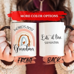 &#39;S Werelds beste oma-mok, oma Moederdag-mok voor oma Moederdagcadeau, oma aangepaste mok, oma aangepaste mok, boho regenboog mok cadeau