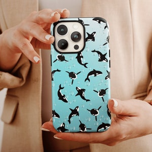 Orca Whale Print Phone Case, Orca Phone Case For Men and Women Christmas Gift, Killer Whale Case, Whale Phone Case, Orca Whale Case For Her