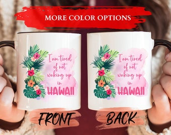 Taza de flor de hibisco, taza de Hawái para el regalo de cumpleaños de los amantes de la playa, taza hawaiana, copa de flor de hibisco, tazas de Hawái, regalo de los amantes de la playa para ella
