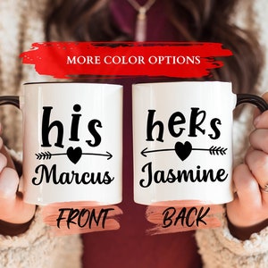His Hers Mug, Custom Couple Gift Mug For Men And Women Anniversary Gift, Matching Tea Cup, Couple Coffee Mug, Cute Couple Mug For Him/Her